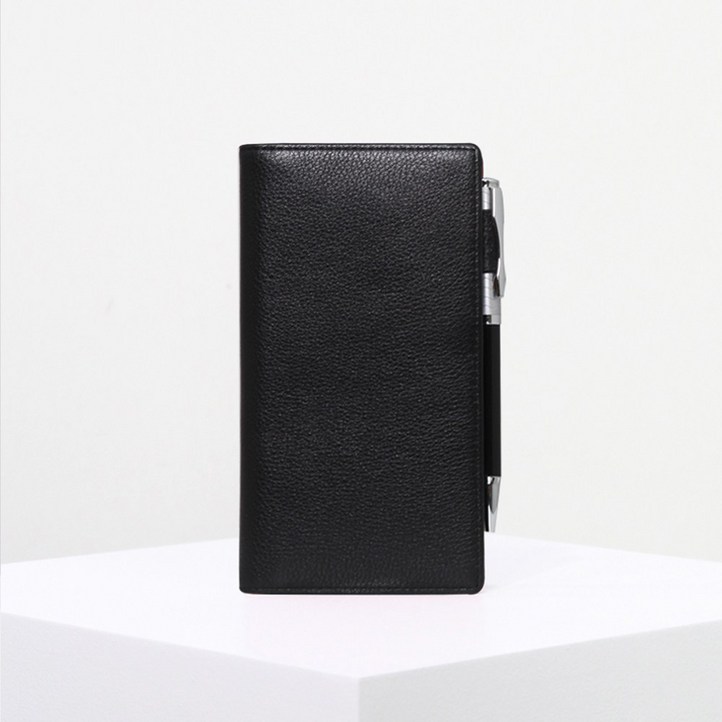 MATT 마뜨 [속지증정] 마뜨 슈렁컨 소가죽 펜꽂이 CEO 수첩 다이어리(블랙,9.5x17cm)D16212, 다이어리 /볼펜꽂이 있음, (검정)D16212