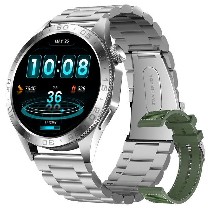 와피크 블루투스 스마트워치 ST20 1.43인치 AMOLED AOD 아웃도어 GPS 스포츠시계, GPS 블루투스, 3.6cm, 실버 와피크 블루투스 스마트워치 ST20 1.43인치 AMOLED AOD 아웃도어 GPS 스포츠시계, GPS 블루투스, 3.6cm, 실버