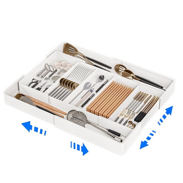 셀리빙 길이조절 모듈형 수저정리함 27 x 5 x 2751cm