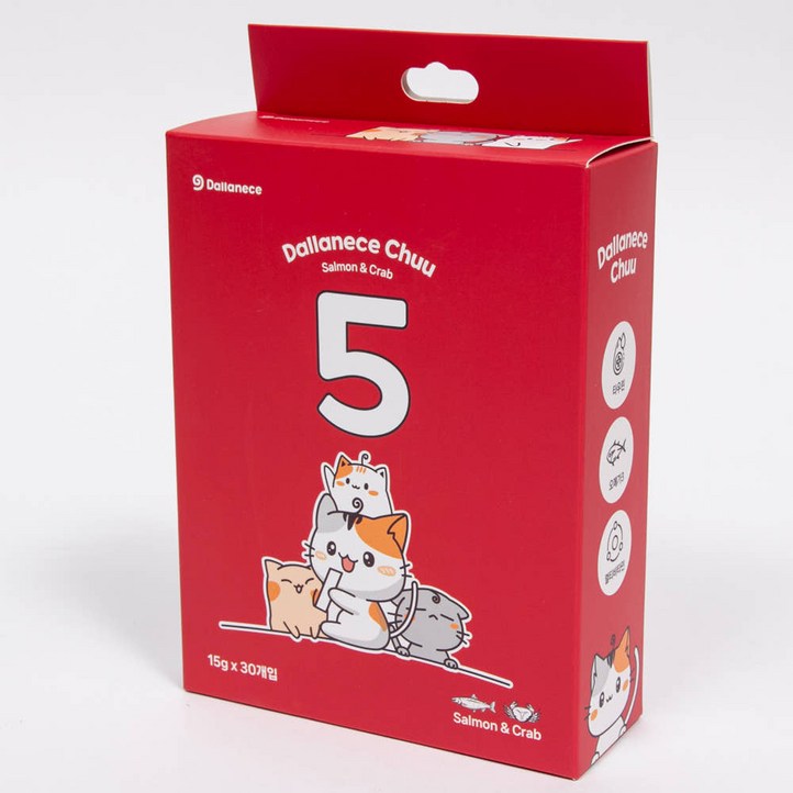 달라네제 짜먹는 고양이 냥냥이 간식 대용량 츄르 6가지맛, 30개, 15g, 연어와게살