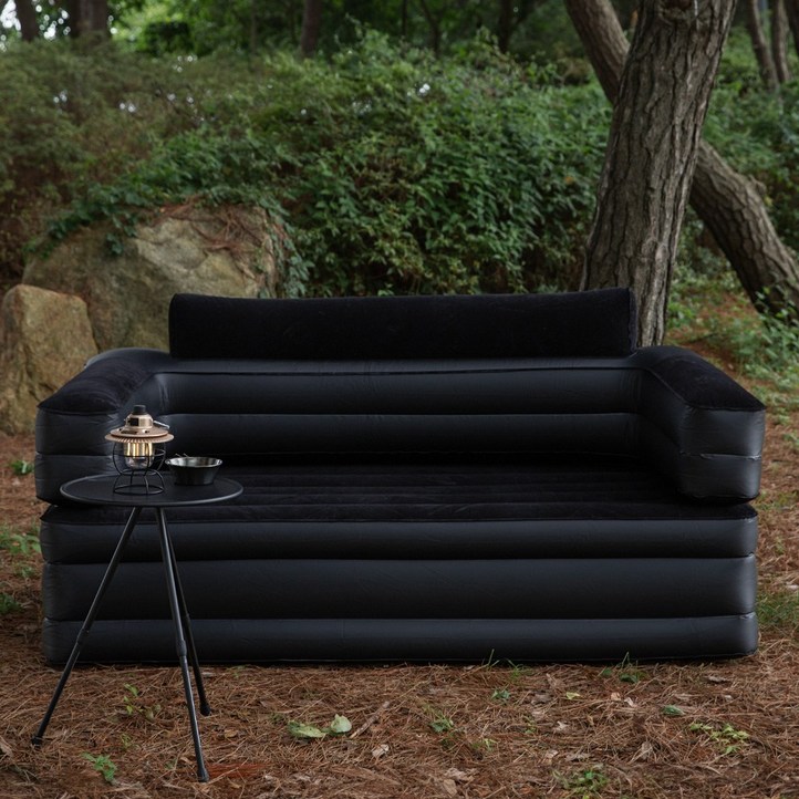 캠핑 아웃도어 자동 에어소파 쇼파 의자 전동펌프 내장형, 블랙