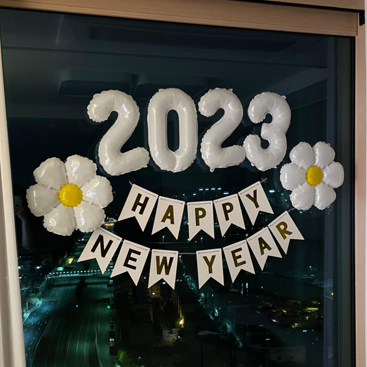 2023 풍선 해피뉴이어 파티용품 세트, 가랜드(베이직)