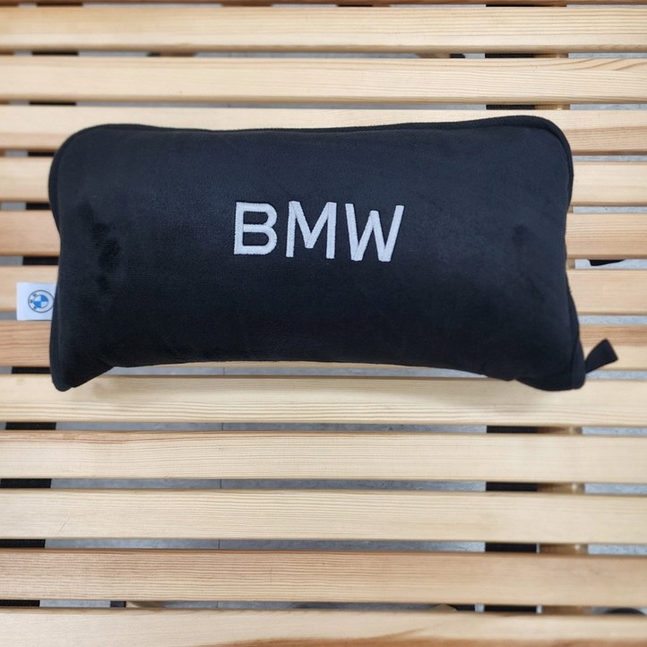 BMW 정품 차량용 쿠션 무릎담요 캠핑베게 커버일체형, 1개, 블랙