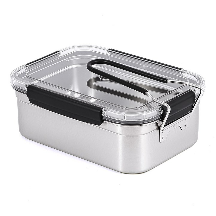 올품락 캠핑용 올인원 스텐 반합 밀폐용기 세트, 스테인레스, 1개