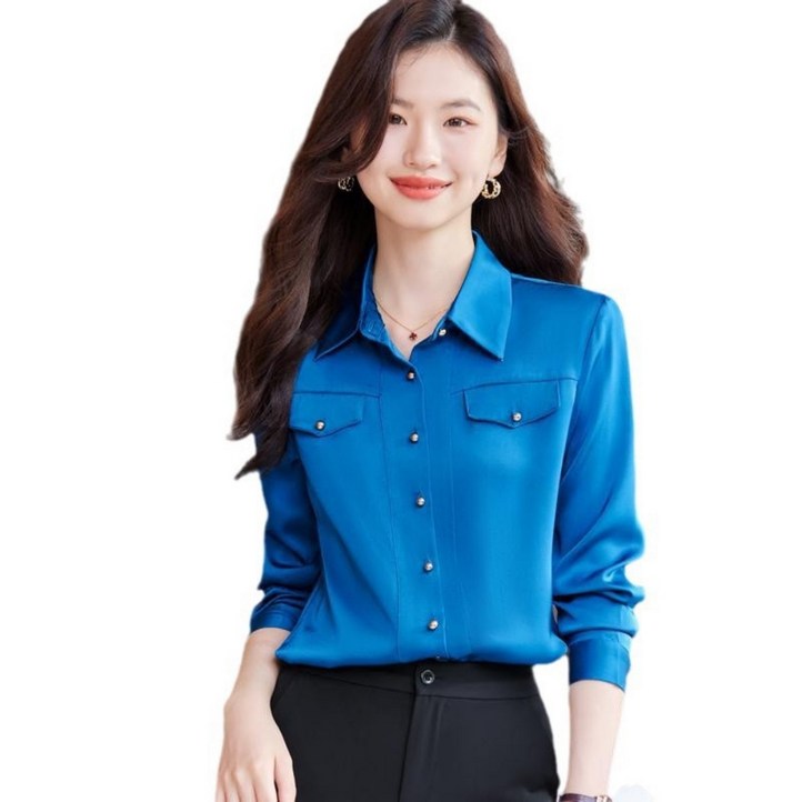 708090 여성 린넨셔츠 기품있는 긴팔 블라우스 면접복장 정장 세트