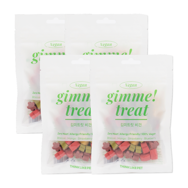 씽크라이크펫 김미트릿 비건 강아지 애견 수제 간식, 50g, 4개, 브로콜리+망고+블루베리+딸기