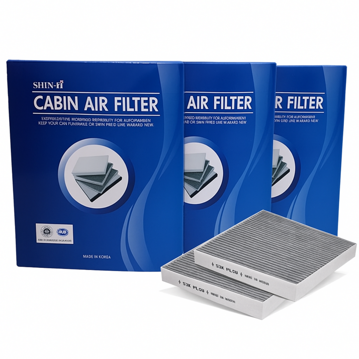 신아 자동차 에어컨 활성탄필터 대우,삼성,쌍용, 3개, 토레스