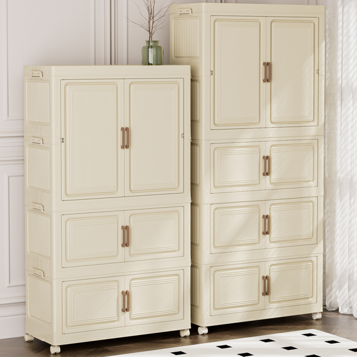 다용도 리빙박스 조립식 방진 수납장 수납선반 옷장, 1개, 1단3장