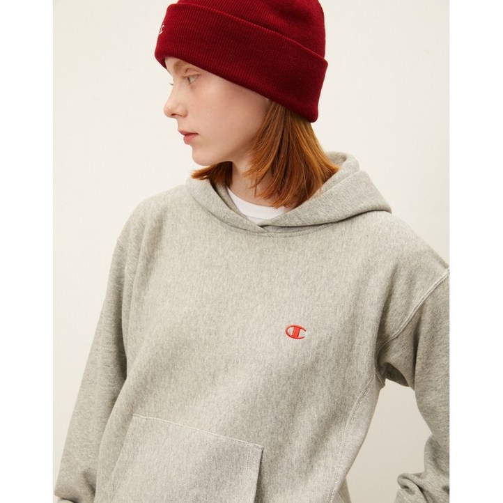 챔피온 Champion 여성 Reverse Weave 10oz. French Terry 후드 스웨트셔츠 그레이 CKTS2F571G2
