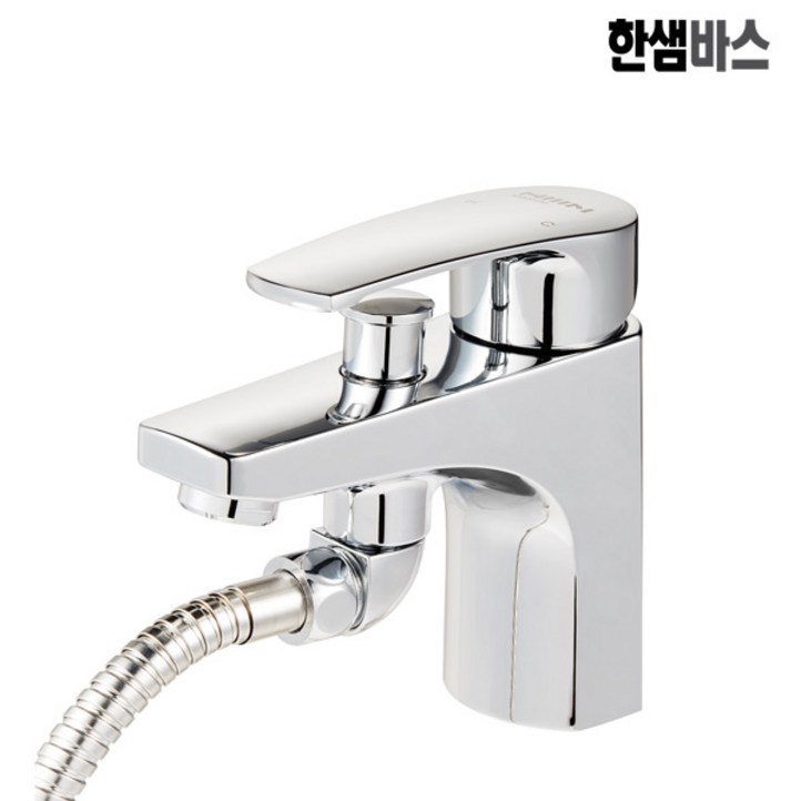 한샘바스 욕실 수도꼭지 세면대 샤워기 겸용 수전, 1세트