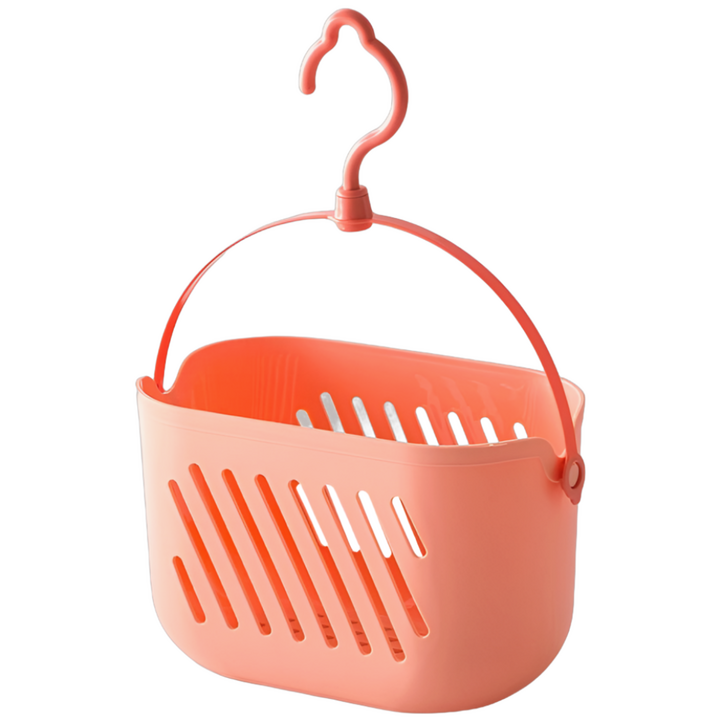 에코룸 목욕바구니 욕실 주방 정리 다용도 고리형 바구니, 1개, 핑크