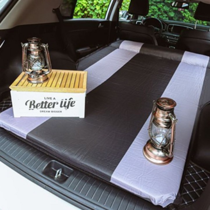 루일로 캠핑 차박 텐트 고속자동충전더블에어쿠션매트 에어매트 2인용 그레이, 그레이