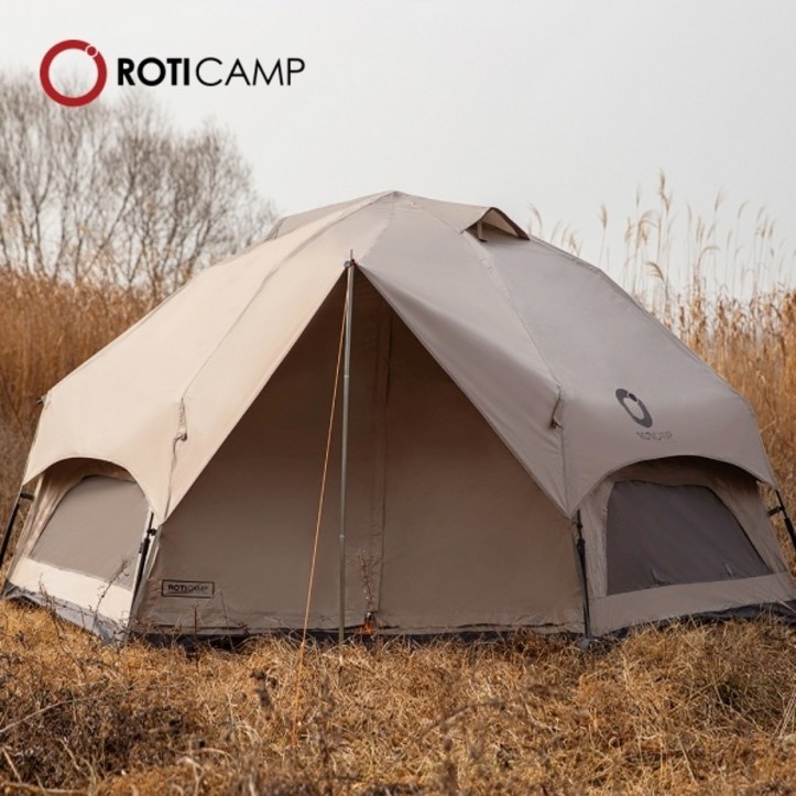[로티] 로티캠프 그란디스 캠핑 원터치 육각 돔 텐트 5-6인용