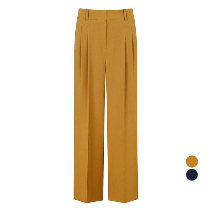 더아이잗 여성용 턱 디테일 롱 와이드 팬츠 IN5A0SL20