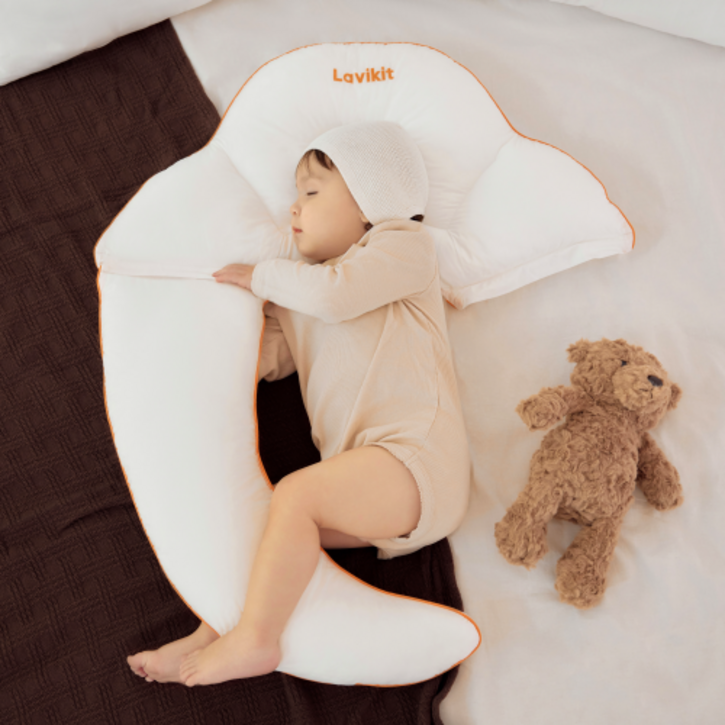 라비킷 유아용 라이너루프트 커들업 옆잠 바디필로우, 좌측형 퓨어화이트