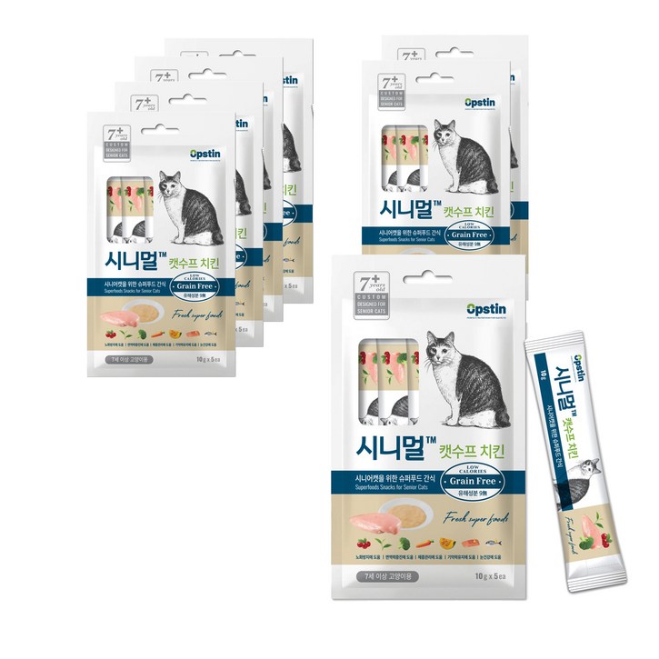 시니멀 캣수프 멀티 치킨 5스틱, 치킨맛, 10g, 7개 시니멀 캣수프 멀티 치킨 5스틱, 치킨맛, 10g, 7개