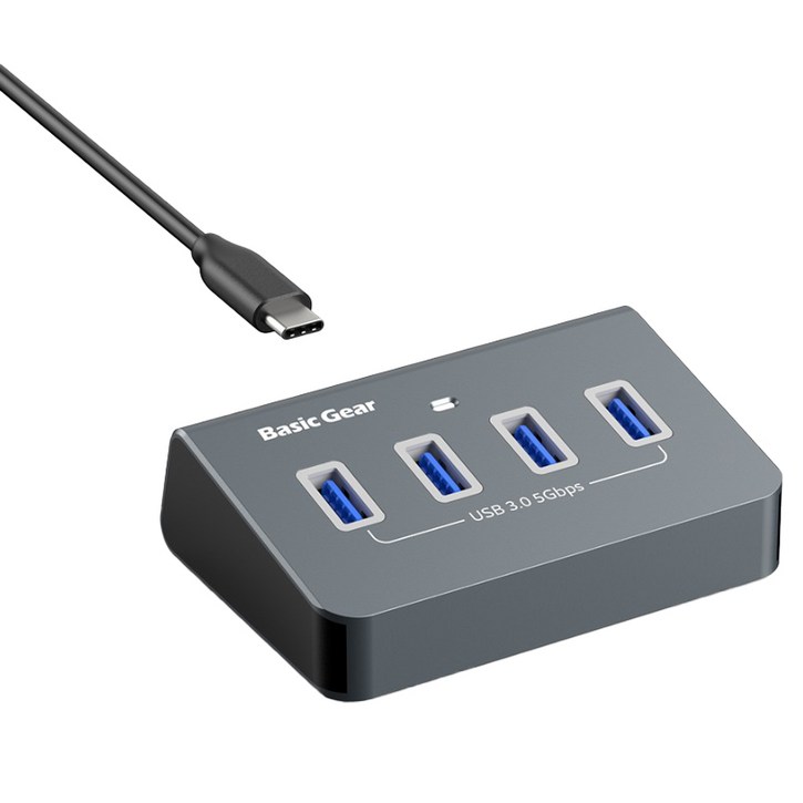 베이직기어 4포트 무전원 USB 3.0 허브 1.5m, 스페이스 그레이, 1개 베이직기어 4포트 무전원 USB 3.0 허브 1.5m, 스페이스 그레이, 1개
