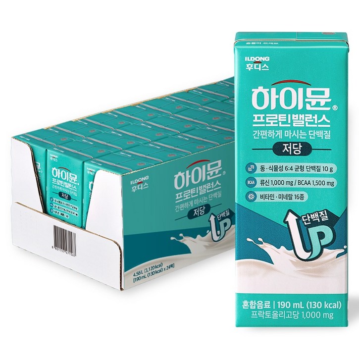 하이뮨 프로틴 밸런스 저당 음료, 190ml, 24개