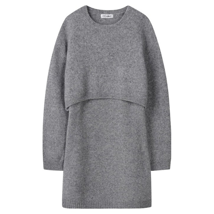 씨씨콜렉트 레이어드 니트 드레스