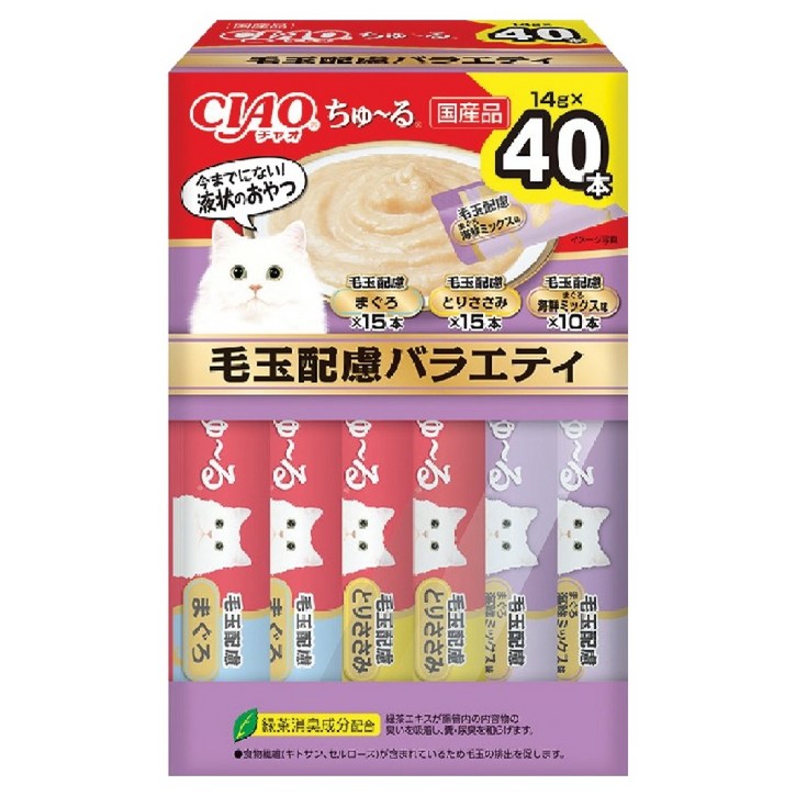 챠오츄르 고양이 이나바 헤어볼케어 버라이어티 츄르 SC427 40p