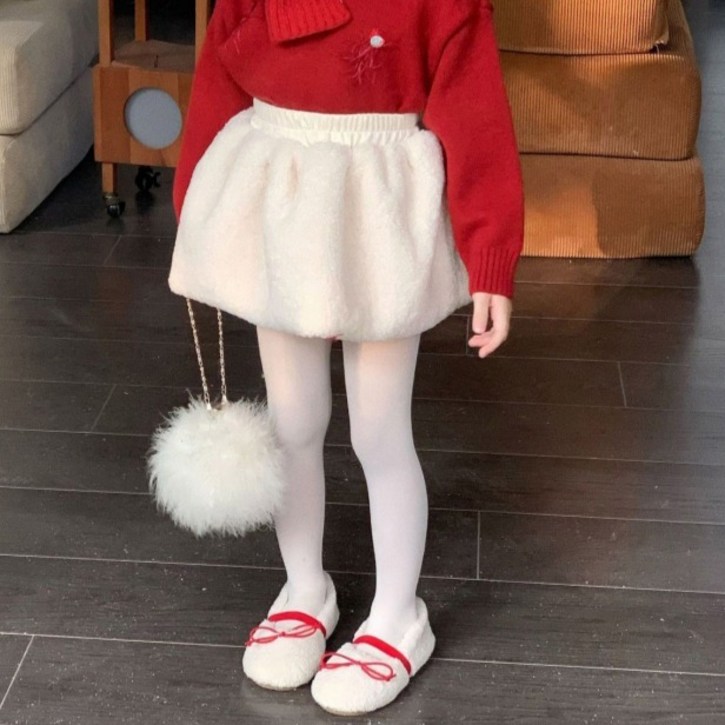 유블리 아동용 폭시링 퍼 스커트 주니어 따뜻한 공주 치마