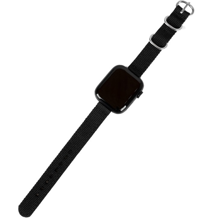 이츠라이프 애플워치 슬림 나토밴드 스포츠 스트랩 38  40 41mm, 블랙