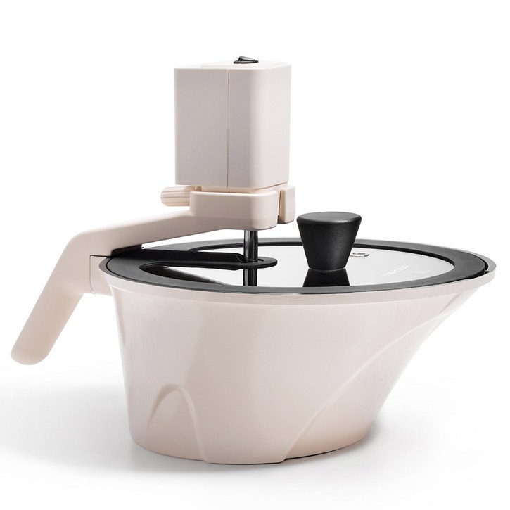 로이첸 인덕션 아이지글 자동회전롤팬 크림, 36.7cm, 1개