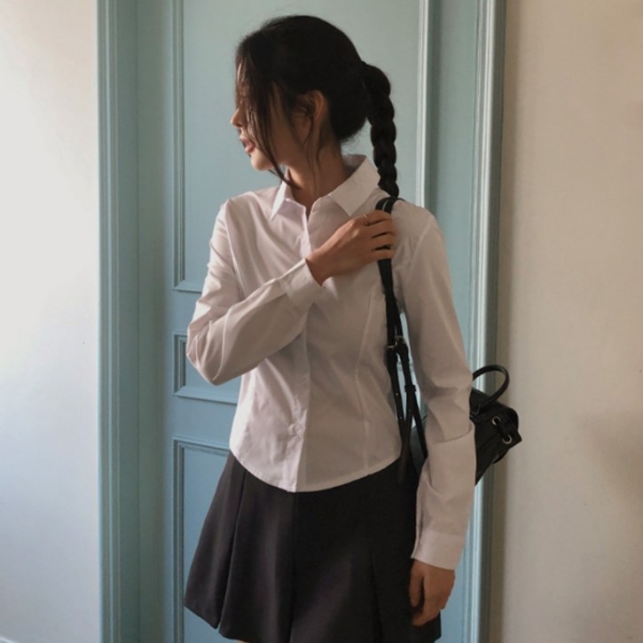 여성용 세이 슬림 스판 셔츠