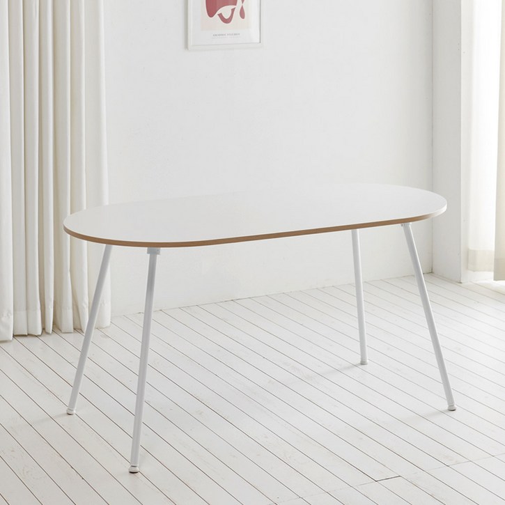 스칸디무드 쿠크 타원형 4인용 식탁 테이블 1200 x 800 mm, 화이트 10