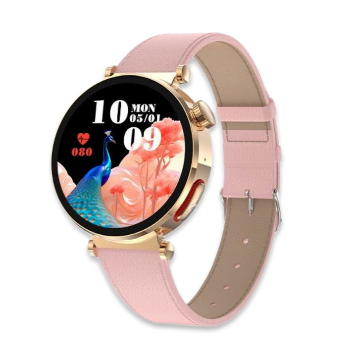 액션맨 글루코워치 EP 건강데이터 스마트워치 한국어지원 온라인설명서 AS 지원, 핑크레더+골드메쉬, 4.4cm, 블루투스