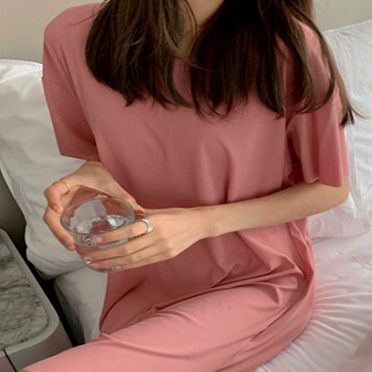 디에이온 아이스쿨링 박스핏 편안한 골지 원피스