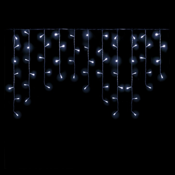 엘스토리몰 LED 고드름전구 2.1M 100구 4개  점멸기 1개 크리스마스 트리 조명 전구, 1개, 검정선 백색 4개  점멸기 1개