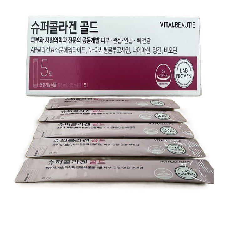 바이탈뷰티 슈퍼콜라겐 골드 25ml 30일 시음용 파우치타입, 1개, 60회분