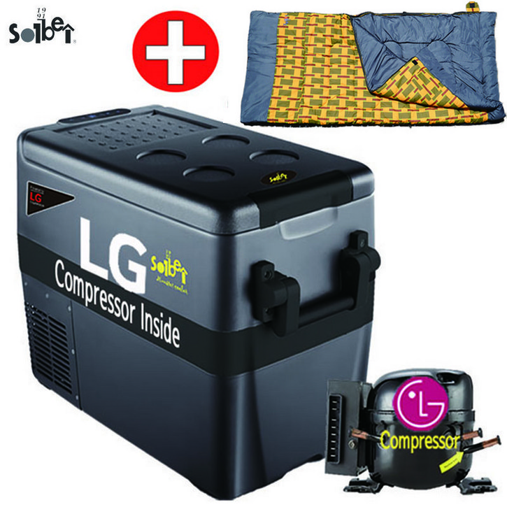 당일발송 32주년기념 선물증정 폭이 가장 좁은 솔베이 몬스터 블랙 뉴 차량용 캠핑용 캠핑카 화물차 낚시 이동식냉장고 냉동고, 블랙 뉴 LG콤프레셔 50L선물O