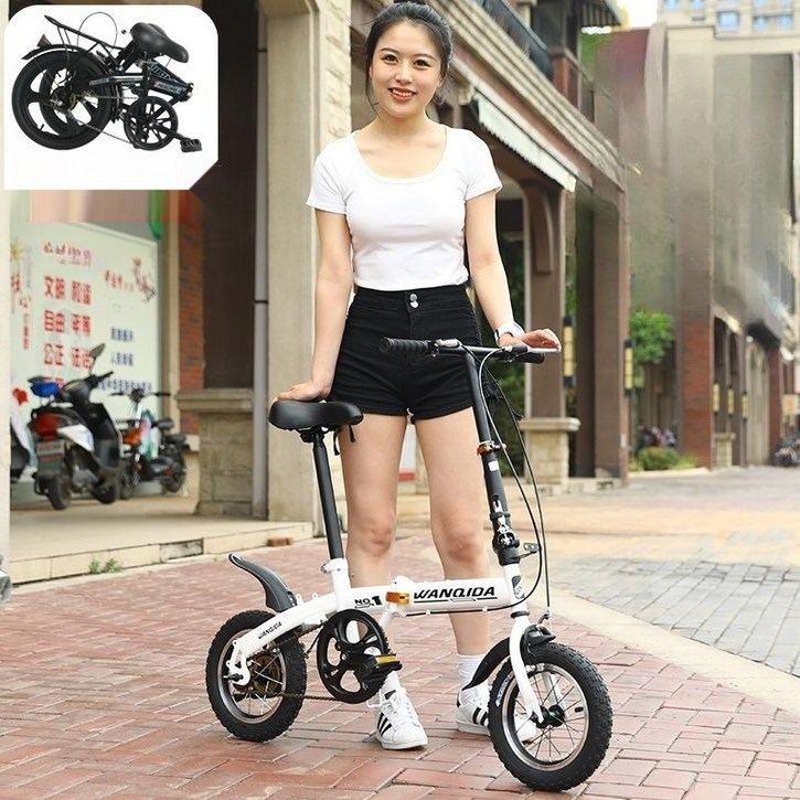 접이식 자전거 미니벨로 초미니 출퇴근 경량 휴대용 트라이폴드 여행용 12인치, 110cm, 블랙 12인치, 1개 접이식 자전거 미니벨로 초미니 출퇴근 경량 휴대용 트라이폴드 여행용 12인치, 110cm, 블랙 12인치, 1개