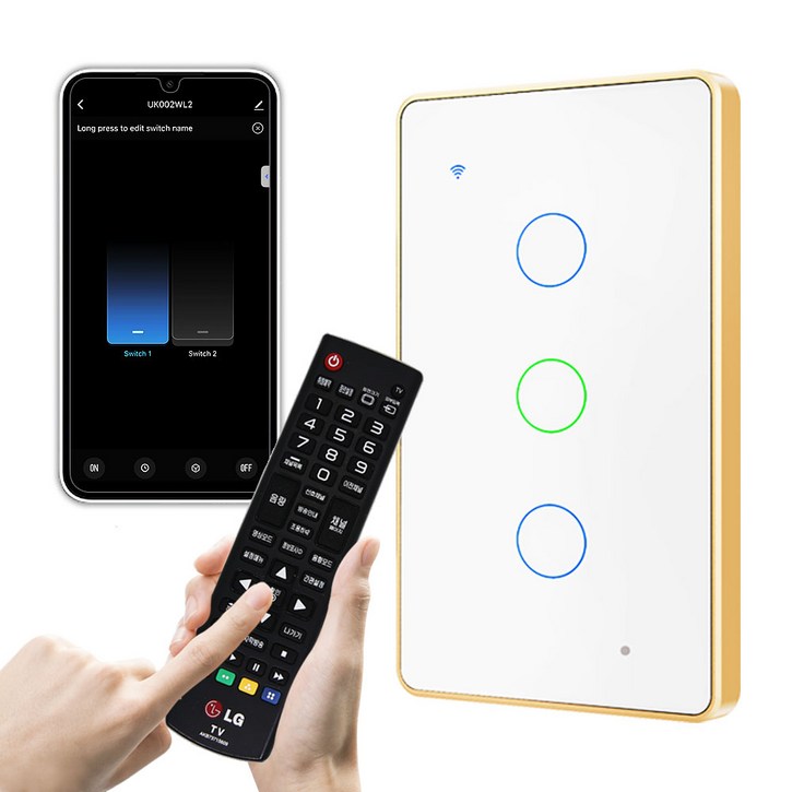메터테크 IOT WIFI 스마트 스위치 타이머 무선 리모컨 전등스위치 누워서불끄기, 1개