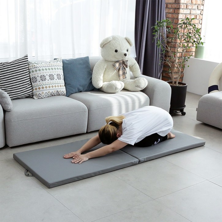 코트니아 PU원단 2단 접이식 요가 매트