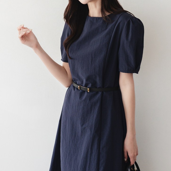 퍼프 셔링 오피스룩 하객룩 원피스