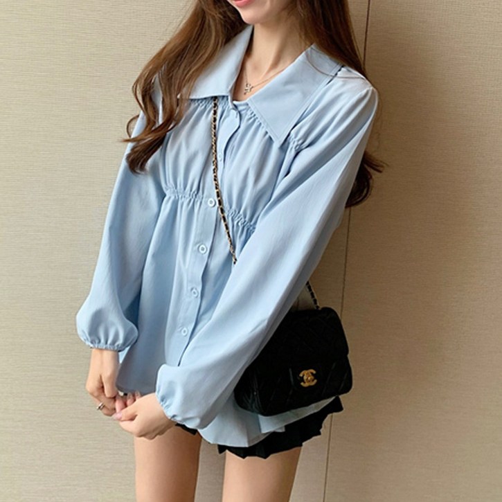 메이킹유 3size2XL 퍼프 셔링 긴팔 WC66199웨스블라우스