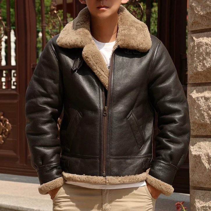 톰하디무스탕 B3 B6 천연 양가죽 리얼 무스탕 자켓 남자 겨울 바이크 트러커 항공 점퍼