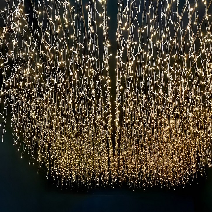 크리스마스 LED 24V 롱커튼전구 400구 홈 인테리어 창문 테라스(1.9*2M), 3개, 웜색