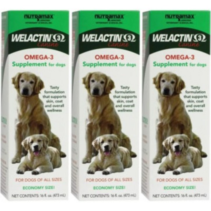 뉴트라맥스 Welactin 일일 오메가3 강아지 액상 피부 영양제 480ml 3