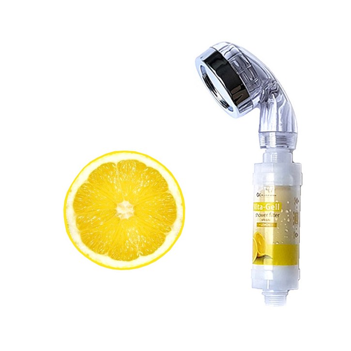 비타민 필터 전용 수압상승 숏 샤워기 헤드 레몬향