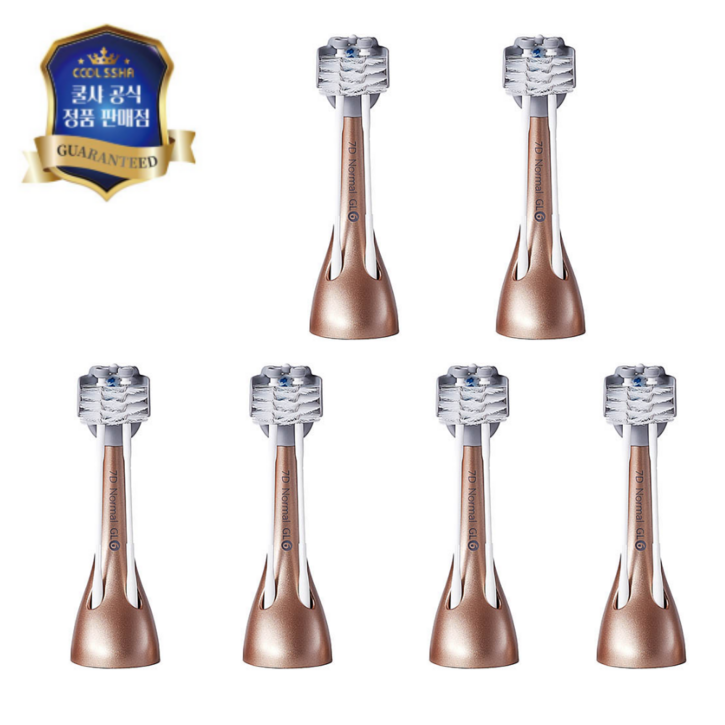 전동칫솔 쿨샤 리필모 6개입(7D 고급형 성인용), 보통모, 골드, 6개