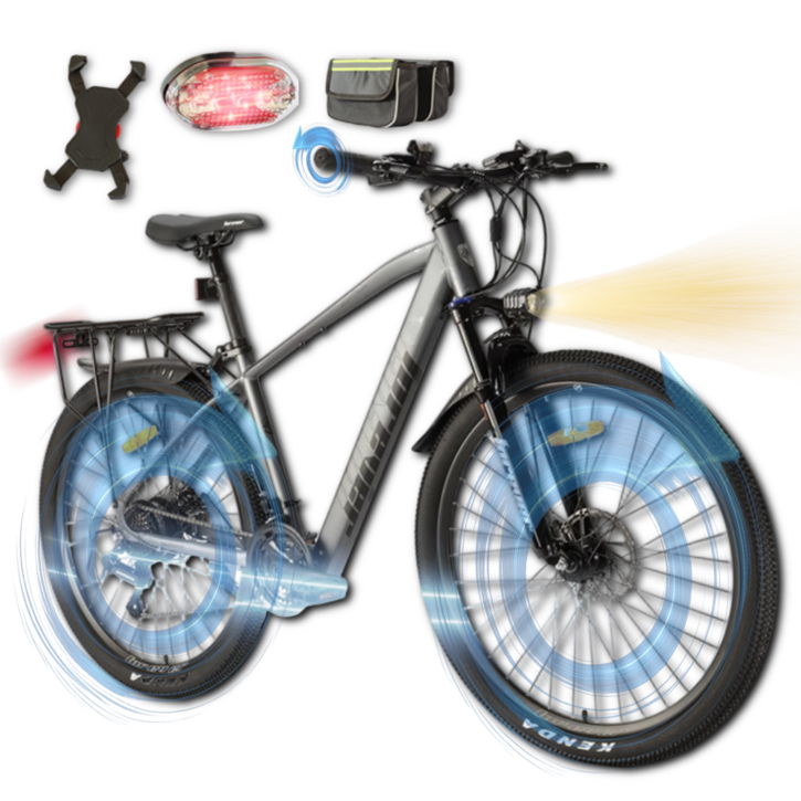 바이크TRA pas 전용 mtb 산악 전기 전동 자전거 26인치 배터리 자물쇠 뒷자리 안장, TRA그레이, 알루미늄