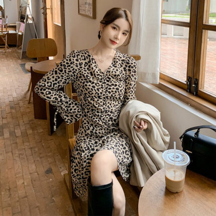 [랜덤플레이] 레오 패턴 원피스