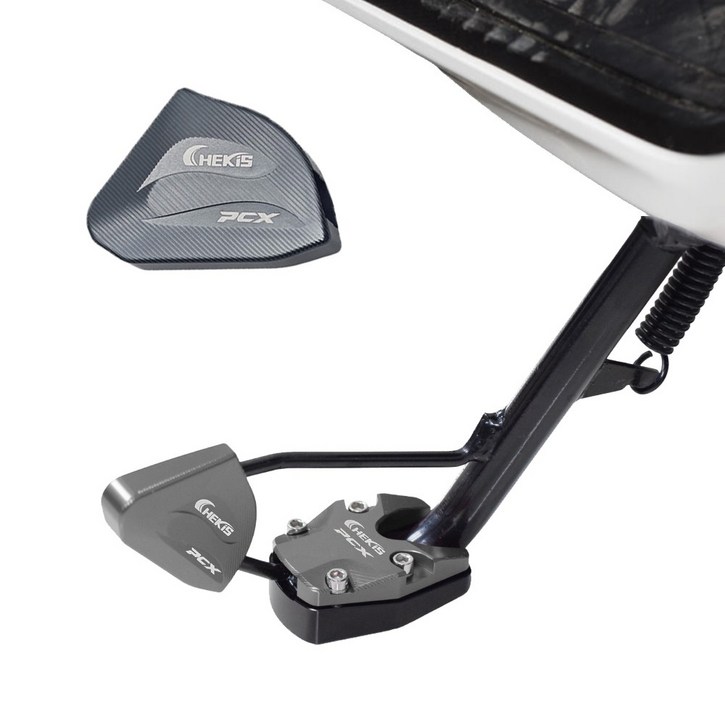 CHEKIS PCX 보조스탠드 날개클립 PCX로고각인 빅날개형 보조사이드 전년식, 1개, 티탄