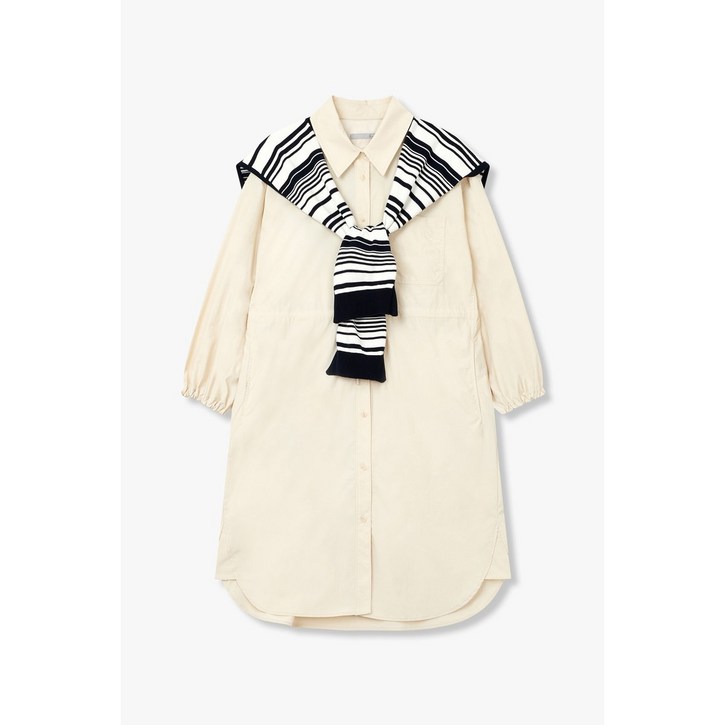 ❲백화점정품❳ GCUT 여름 편한 원피스 [지컷24F/W]자수 로고 케이프 셔츠 원피스(7224337601) 하객 오피스 룩