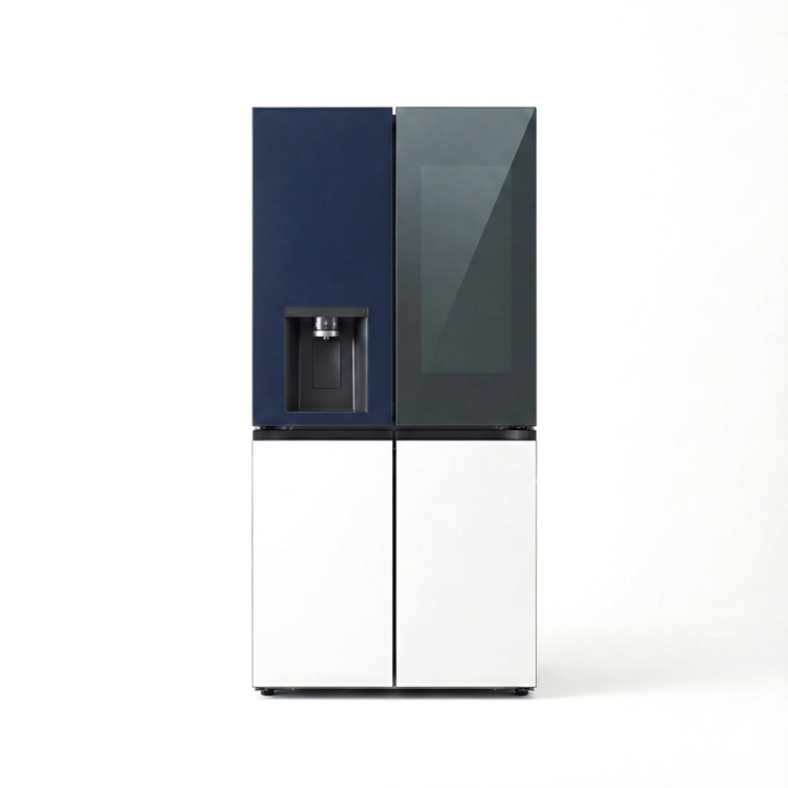 LG 4도어 양문형 얼음정수 냉장고 노크온 매직스페이스 817L 네이처 네이비+에센스 화이트 W826MNQ482S 2등급