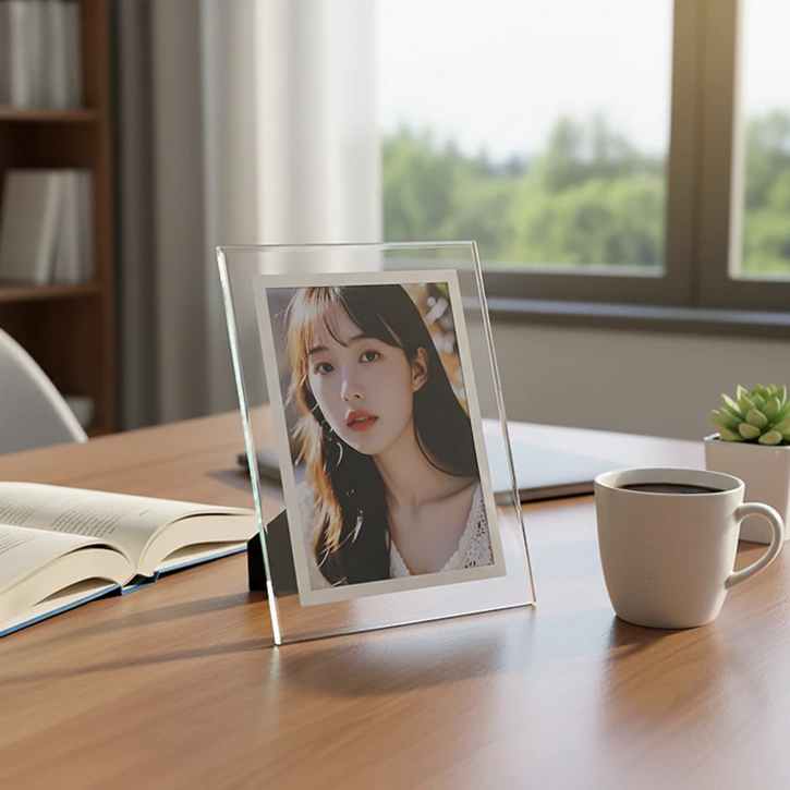 Nuav 투명한 유리 사진 액자, 1개, 깔끔한 투명